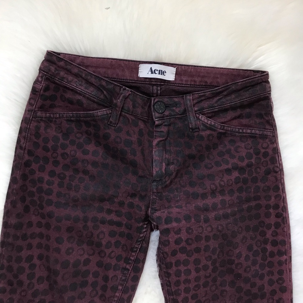 Acne Kick Print Wine Skinny Jeans size 6 - Picture 1 of 6